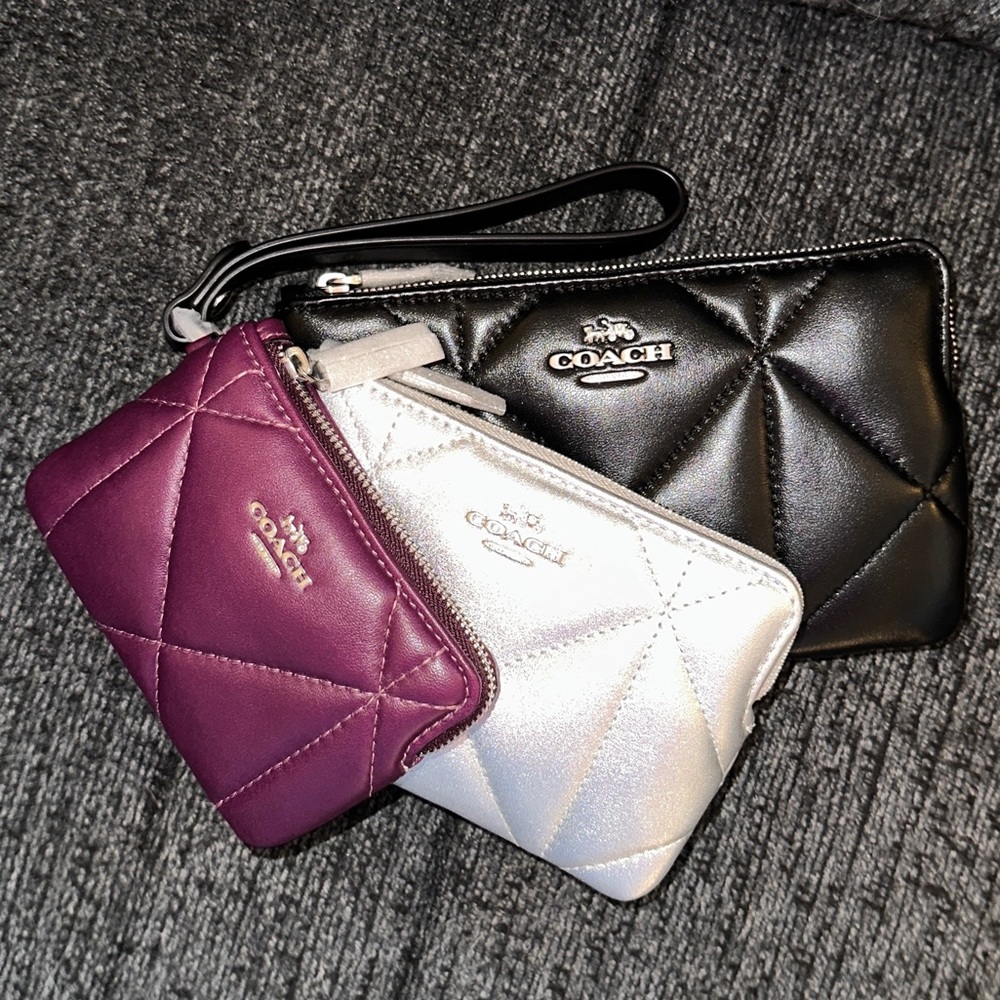 Coach Black, Purple, and Silver Clutches & Wristlets